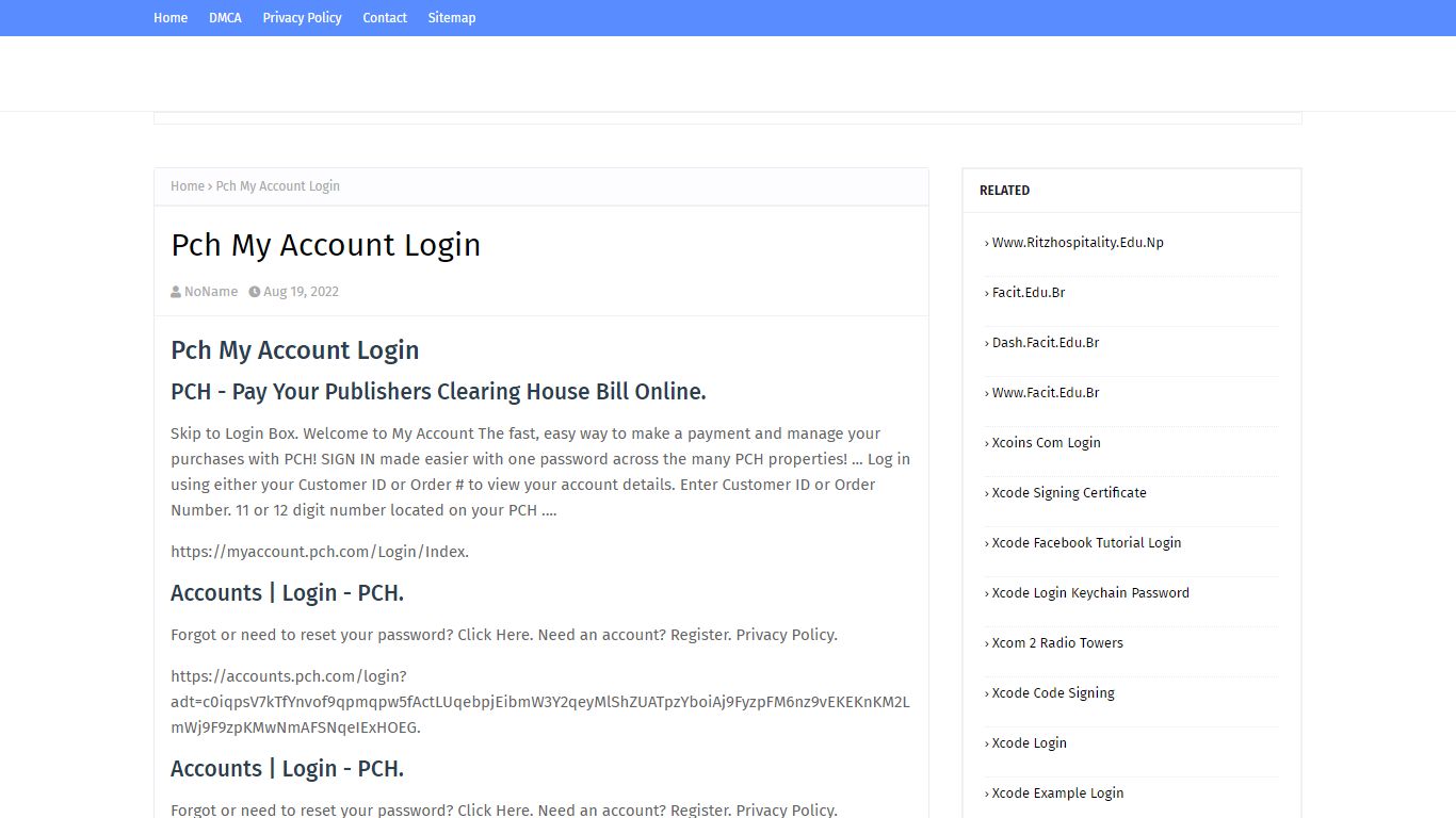 Pch My Account Login - facit.edu.br
